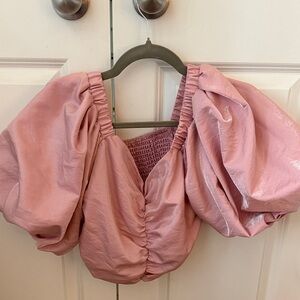Elegant Pink Puff Sleeve Top